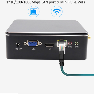 Máy Tính Mini Công Nghiệp Intel I3 4005U 5005U I5 4200U 5200U HD Graphics 500 Di Động Không Quạt Công Nghiệp Win10 Mini PC
